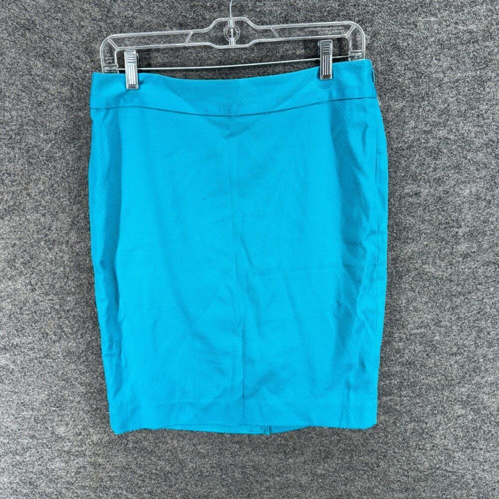 The Limited Skirt Women 8 Blue A-Line Midi Zipper Lined Cotton Mid Rise Casual